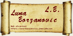 Luna Borzanović vizit kartica